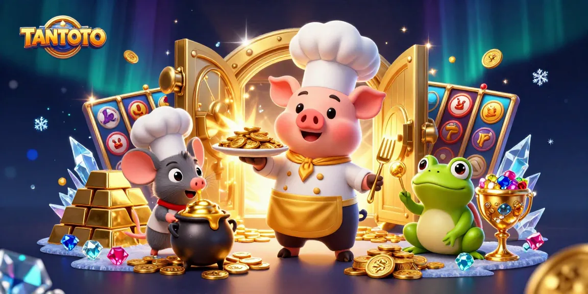 Engage with TANTOTO's exciting betting experience featuring a chef pig and treasure themes.