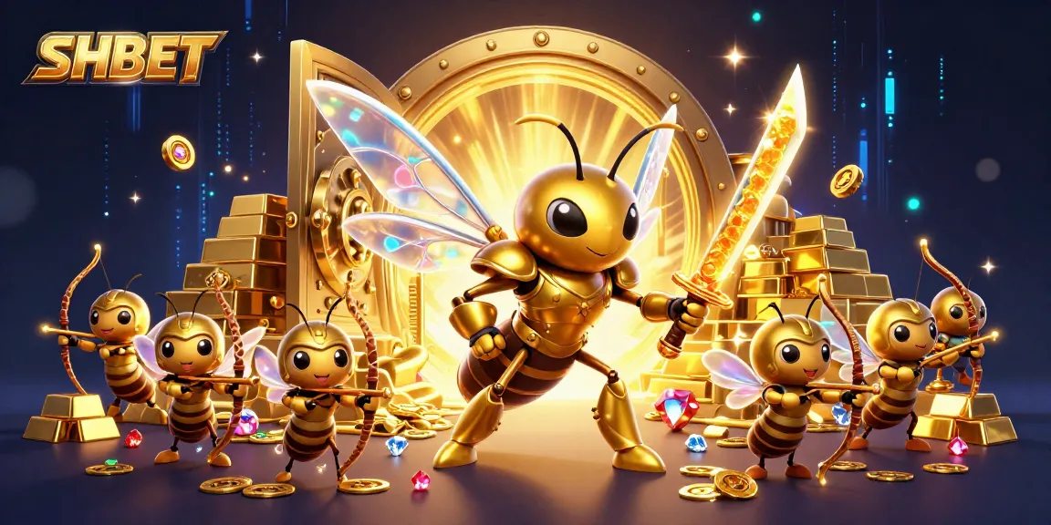 SHBET engages players with dynamic gaming elements and vibrant cartoon characters in a rich casino scene.