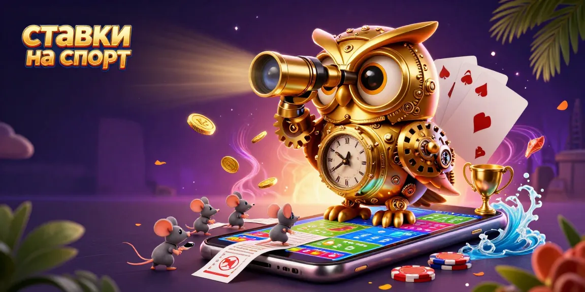 Experience ставки на спорт with a lively scene illustrating sports betting excitement including trophies and betting slips.