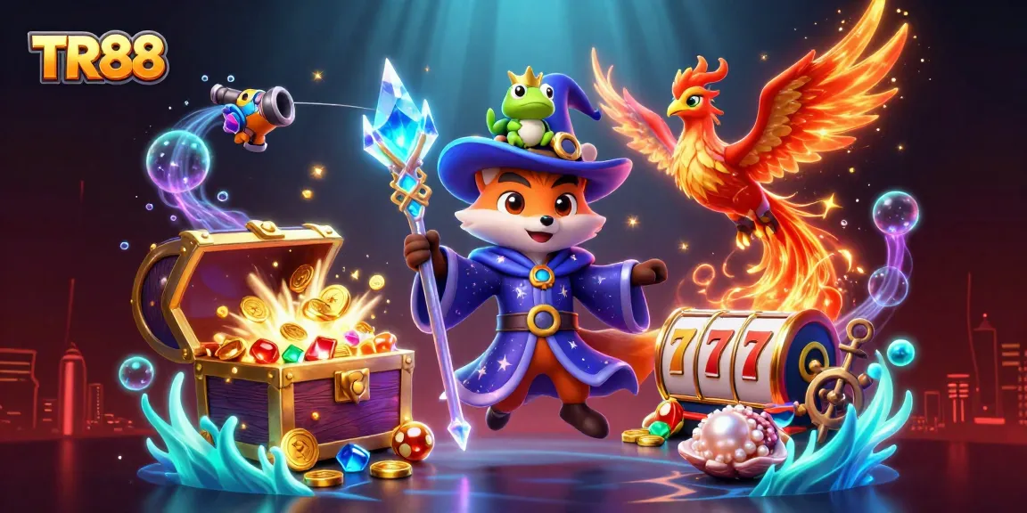Engage with TR88's vibrant gaming universe featuring magical characters and thrilling slot elements.