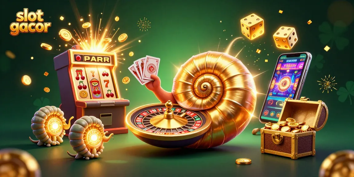 Engage with slot gacor through a vibrant casino scene filled with winning symbols and thrilling animations.