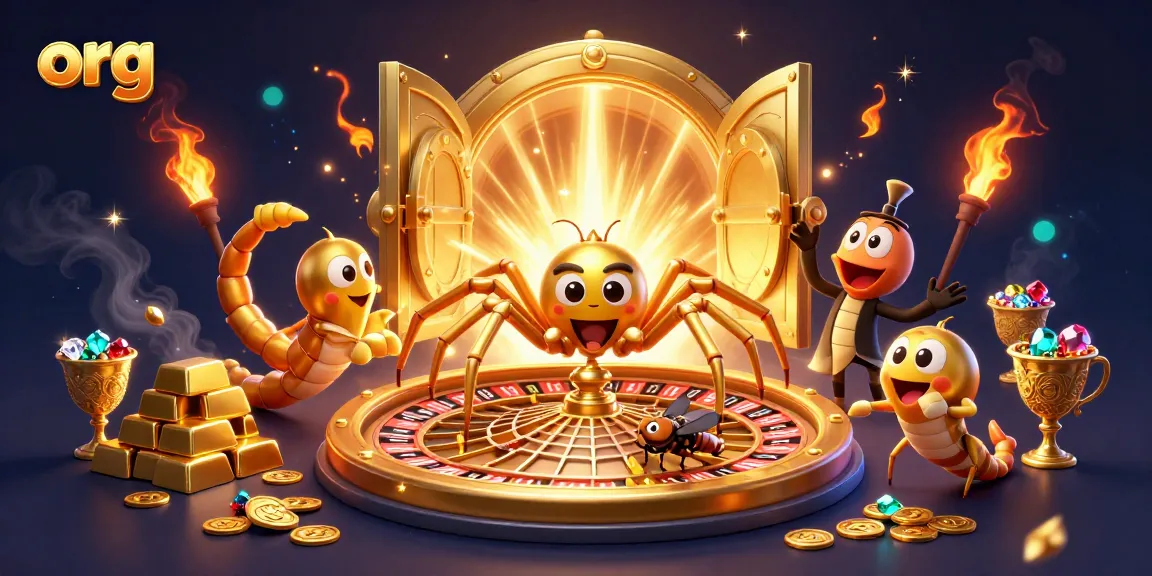 Engage at org with a 3D spider and croupier in a dynamic casino scene.