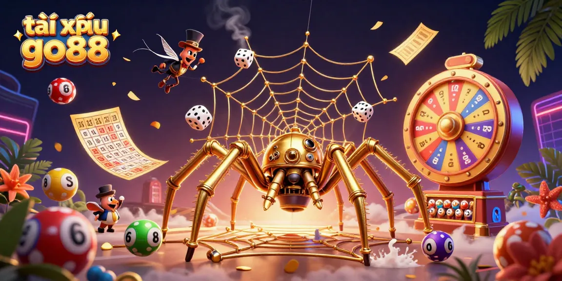 Engage with tài xỉu go88 in a vibrant 3D casino scene filled with dynamic game elements.