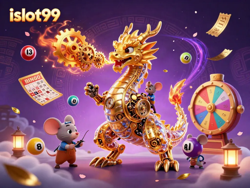 Engage in thrilling gameplay at islot99 with a dynamic casino scene showcasing colorful lottery elements.
