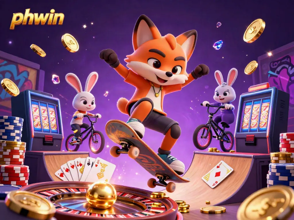 Experience thrilling gaming at PHWIN with vibrant 3D casino elements and exciting characters.
