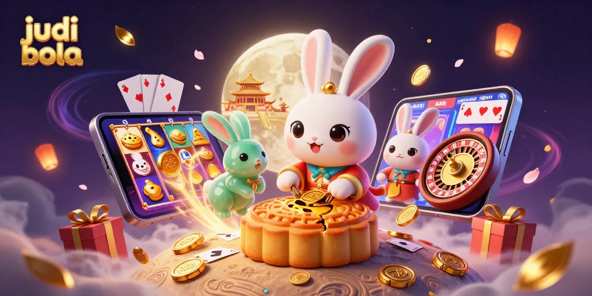 Experience judi bola with vibrant visuals of cartoons and gaming elements in an engaging casino scene.