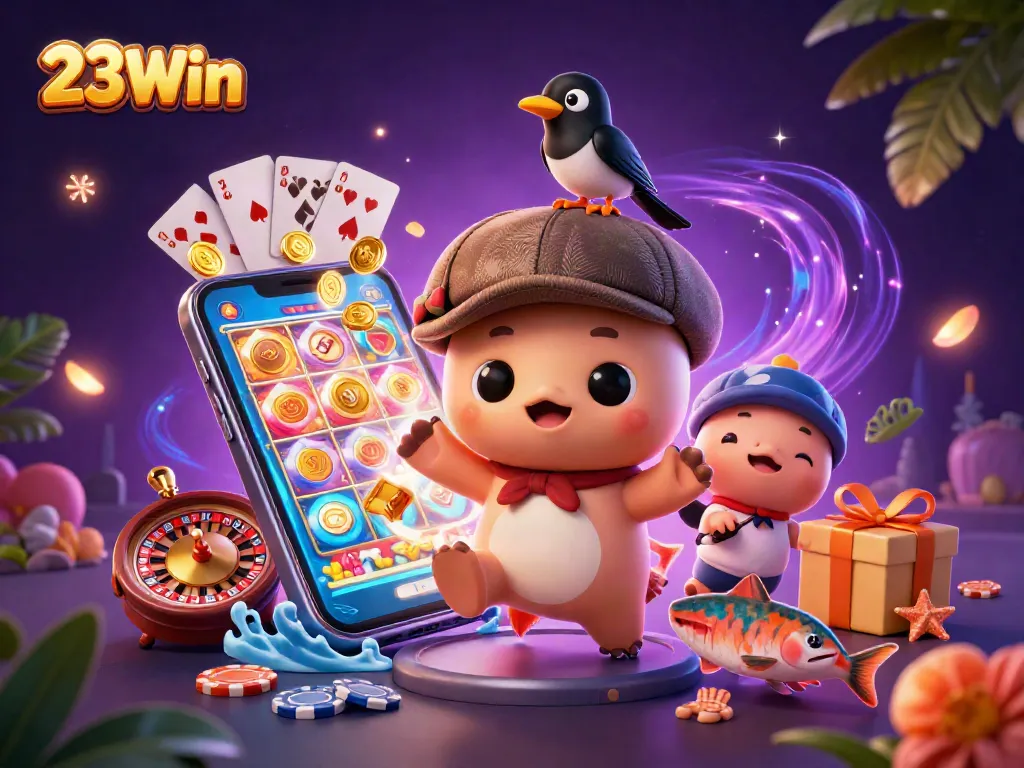 Experience thrilling wins with 23Win's vibrant slots and lively game characters.