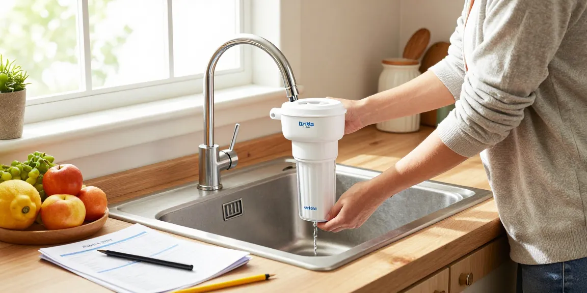 AQUA CREST Alkaline Faucet Water Filter being installed in a bright kitchen for enhanced water quality.