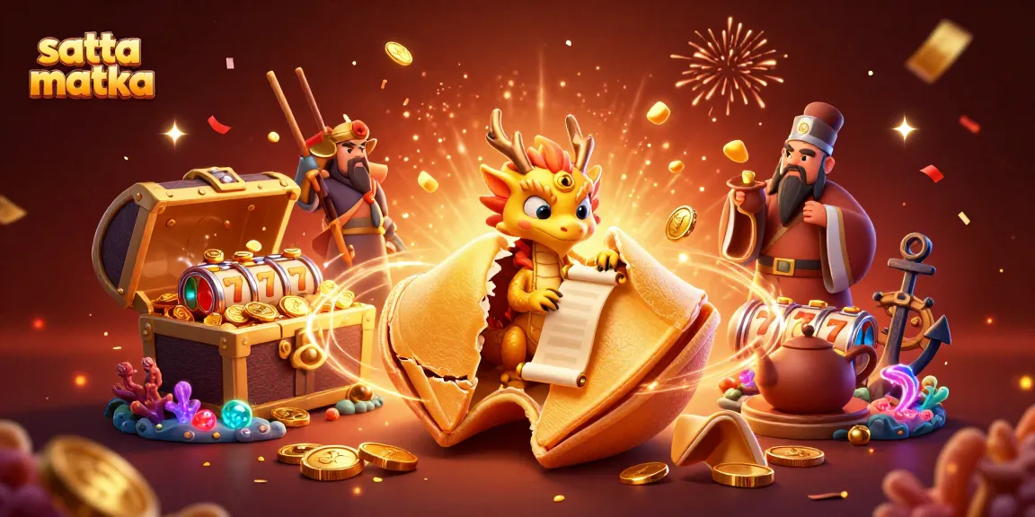 Satta matka: Enjoy winning moments with a golden fortune cookie and lucky elements in a vibrant casino scene.