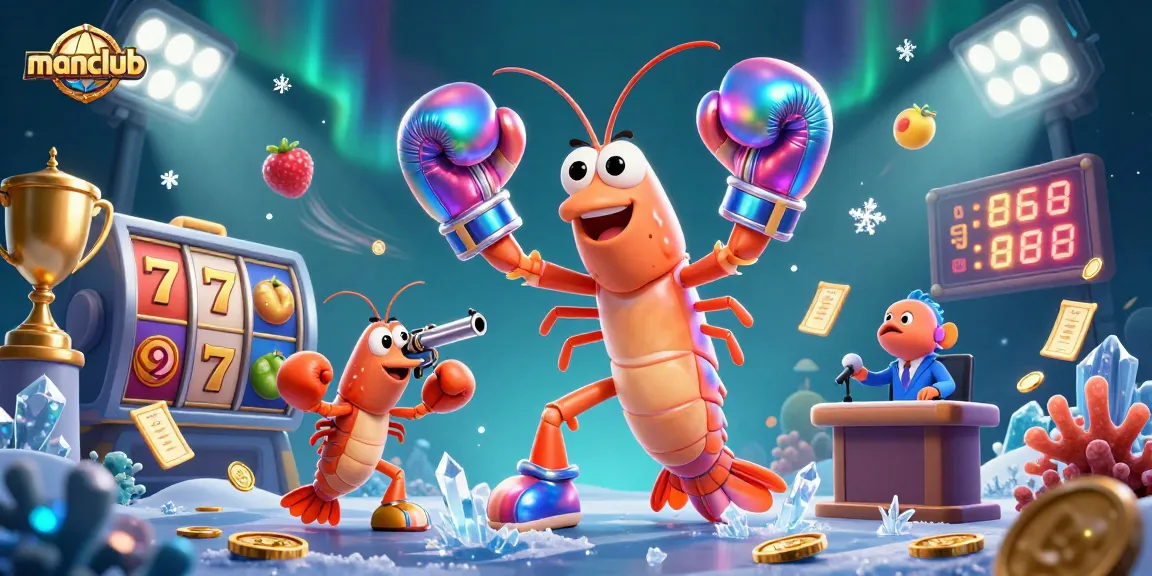 Spin jackpot reels in the vibrant manclub casino illustrated scene with engaging characters and lively game elements.