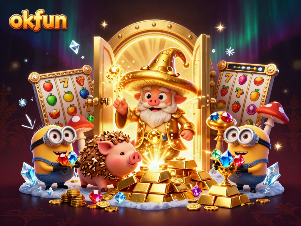 Experience the thrill of okfun with engaging slot games and golden treasures in an enchanting 3D world.