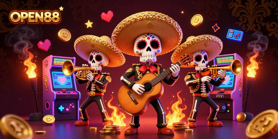 Play exciting games at OPEN88 with the vibrant mariachi band in a thrilling casino environment.