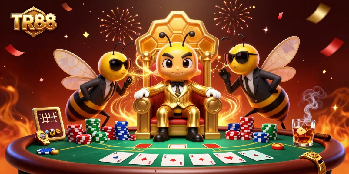 Experience the excitement of TR88 with poker elements, vibrant characters, and a festive atmosphere.
