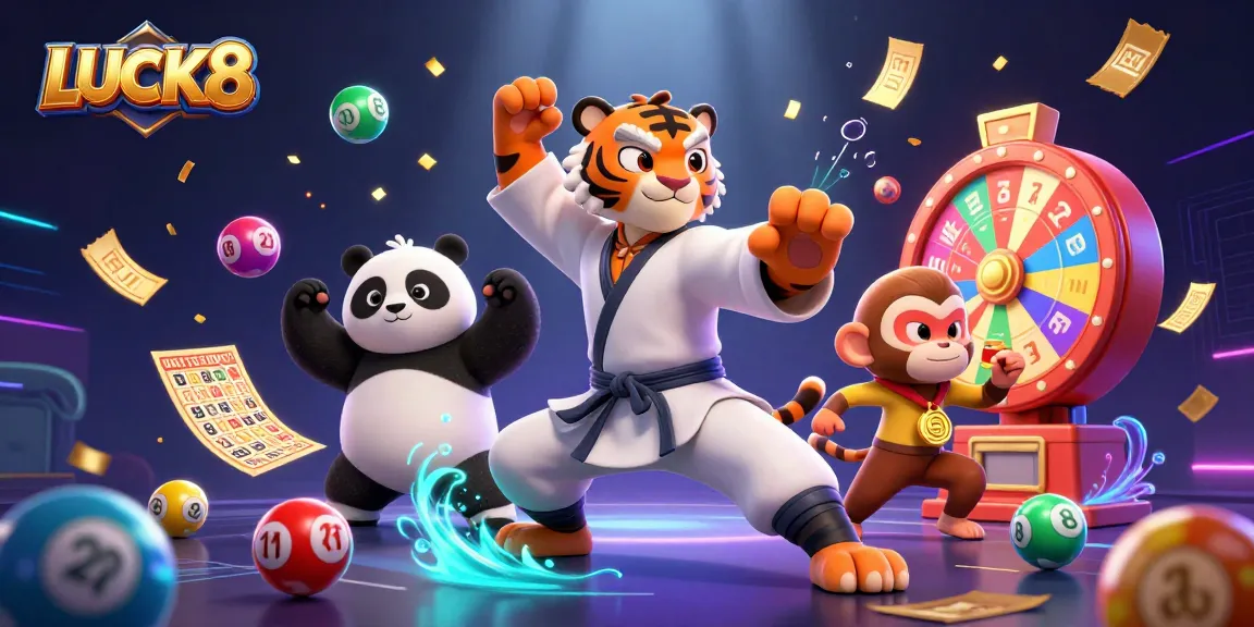Engage in thrilling gameplay at LUCK8, showcasing a dynamic casino scene with exciting elements.