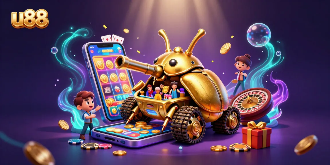 Experience the thrill of u88 gaming in an ultra-detailed 3D casino scene with vibrant action.