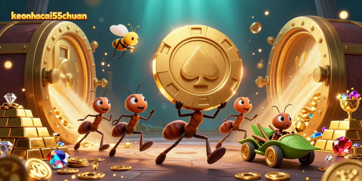 Engage with keonhacai55chuan through this lively heist scene featuring dynamic gambling elements and charming characters.