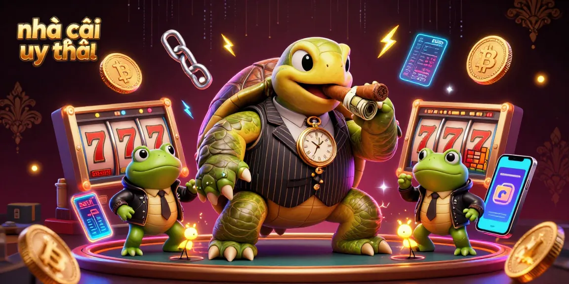 Experience the exciting world of nhà cái uy tín with our dynamic casino-themed illustration featuring unique characters and gaming elements.
