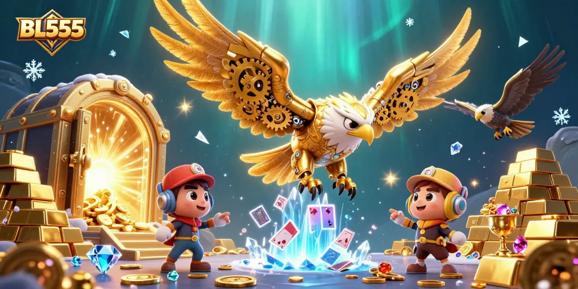 Win big at BL555 with casino games showcased in a vibrant, detailed illustration.