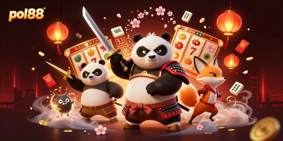 Menggandakan peluang menang dengan pol88 dalam ilustrasi kasino bertema samurai dan ninja.