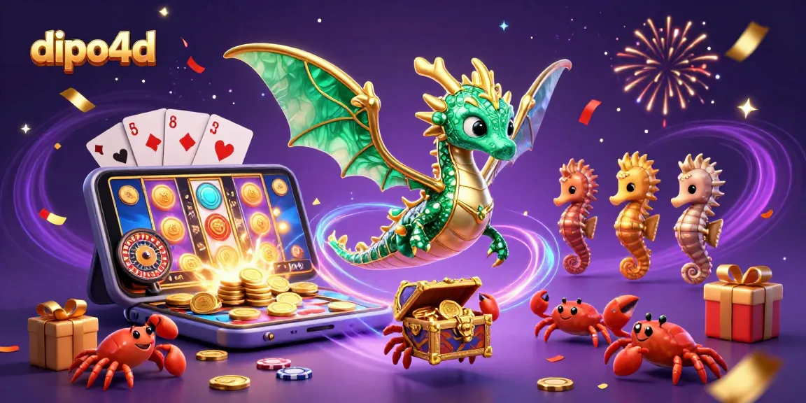 Enjoy thrilling games with dipo4d, showcasing vibrant elements of online gambling excitement.
