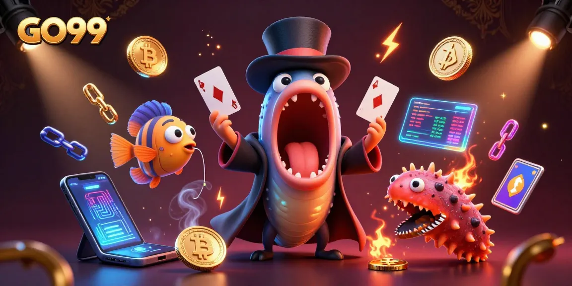 Experience the thrill of GO99 with vibrant 3D casino magic featuring unique sea creatures.