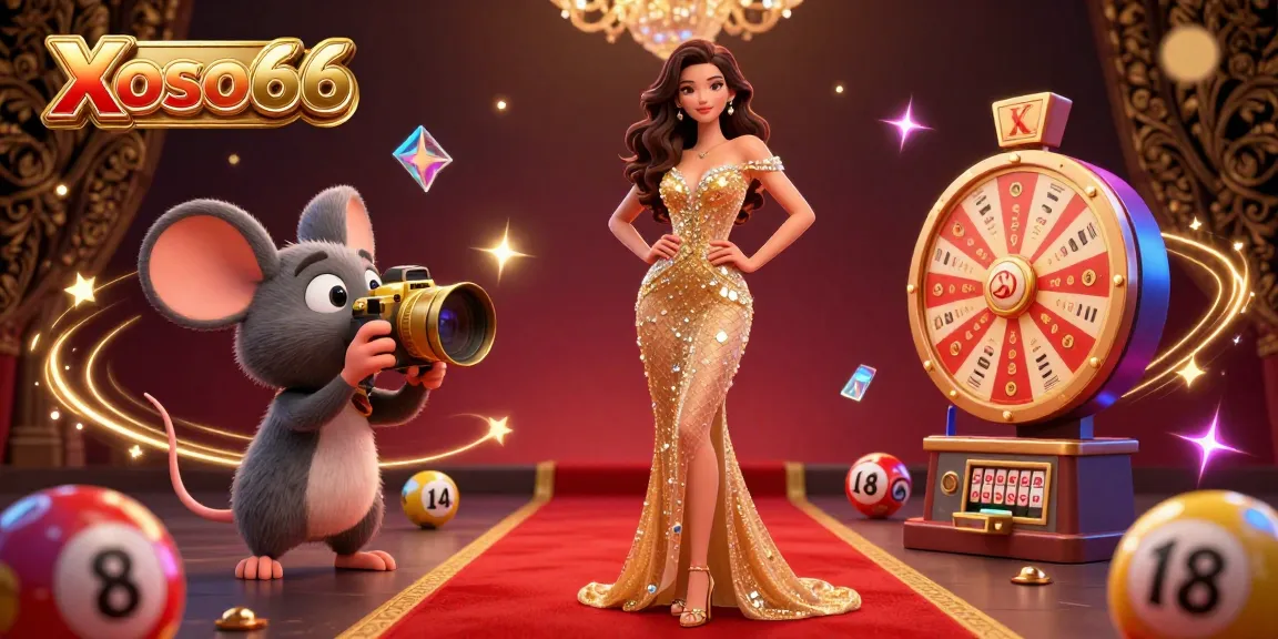 Xoso66 transforms excitement with vibrant lottery elements in a stunning 3D scene featuring a glamorous character and dynamic game visuals.