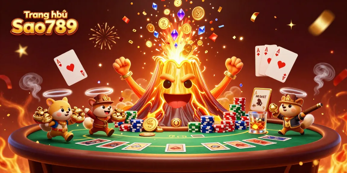 Experience thrilling gameplay at Trang chủ Sao789 with a vibrant scene of a winning eruption of treasures.