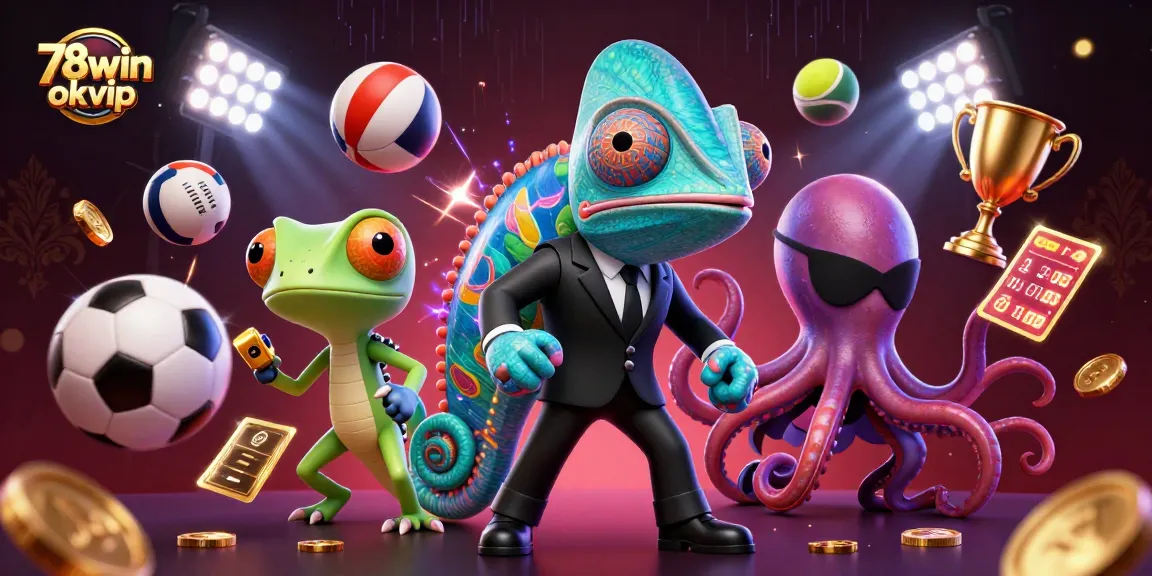 Engage with thrilling action at 78win okvip featuring dynamic sports elements, colorful characters, and high-energy atmosphere.