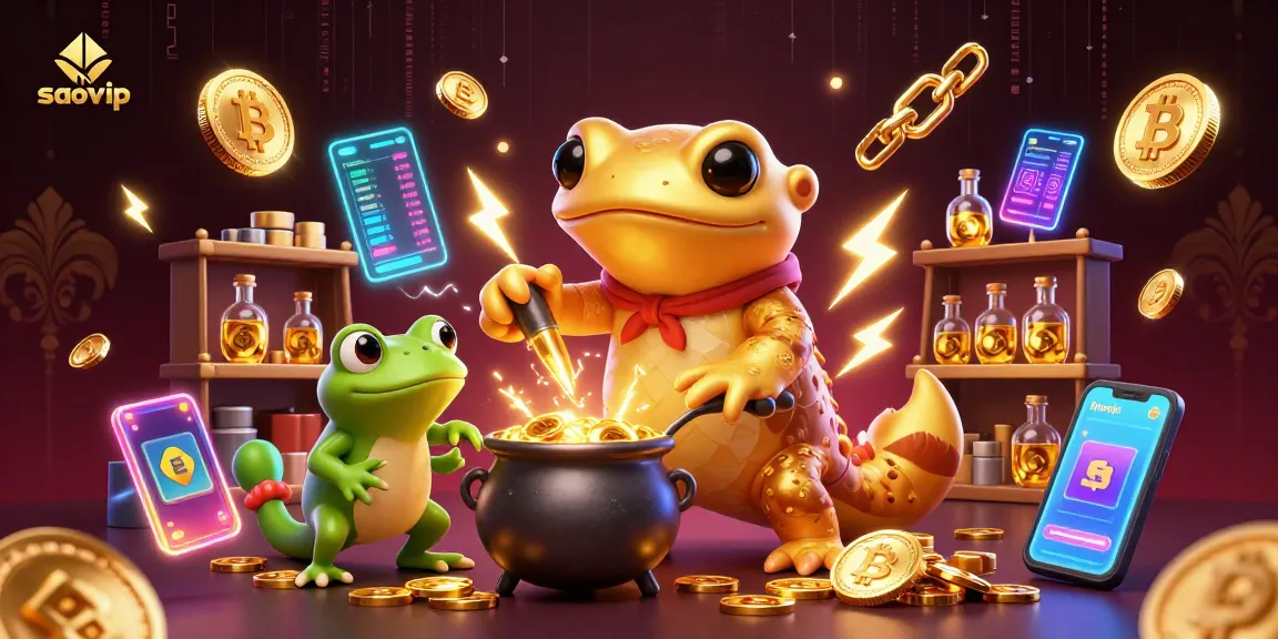 Play at saovip with the giant salamander alchemist creating gold from luck and magic!
