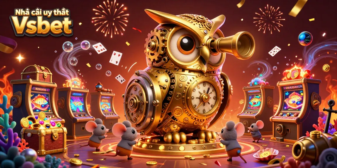 Experience the thrill of gaming at Nhà cái uy tín Vsbet with vibrant 3D casino illustration featuring unique characters.