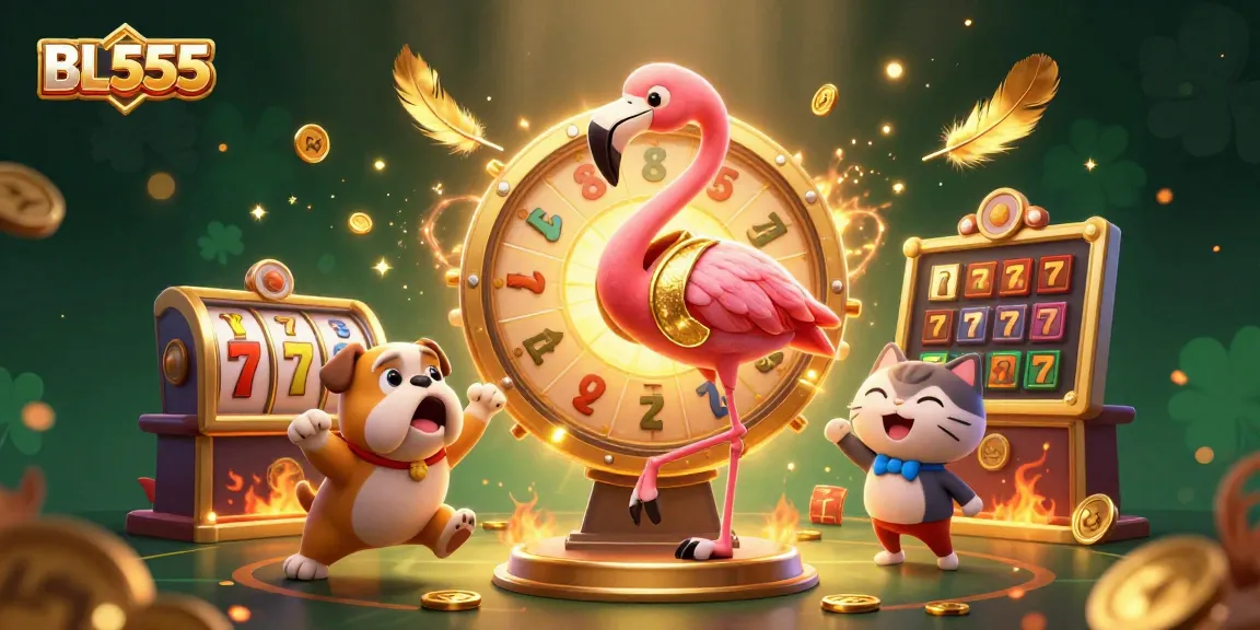 Spin the BL555 prize wheel for exciting casino winnings in this vibrant 3D scene.