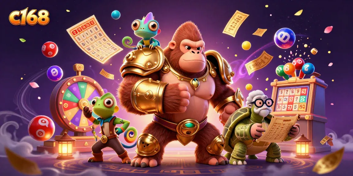 Experience thrilling gameplay at c168 with the powerful gorilla king in a vibrant casino scene.