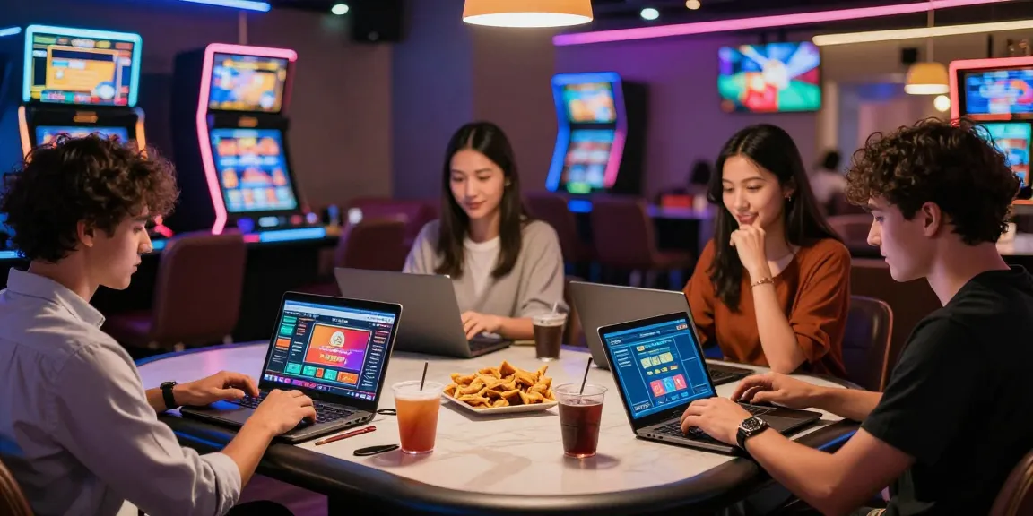Engaging scene of players enjoying credit card casinos online with vibrant gaming atmosphere.