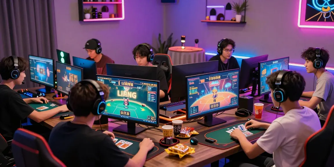 Engaged players enjoying game bài đổi thưởng in an exciting gaming room.