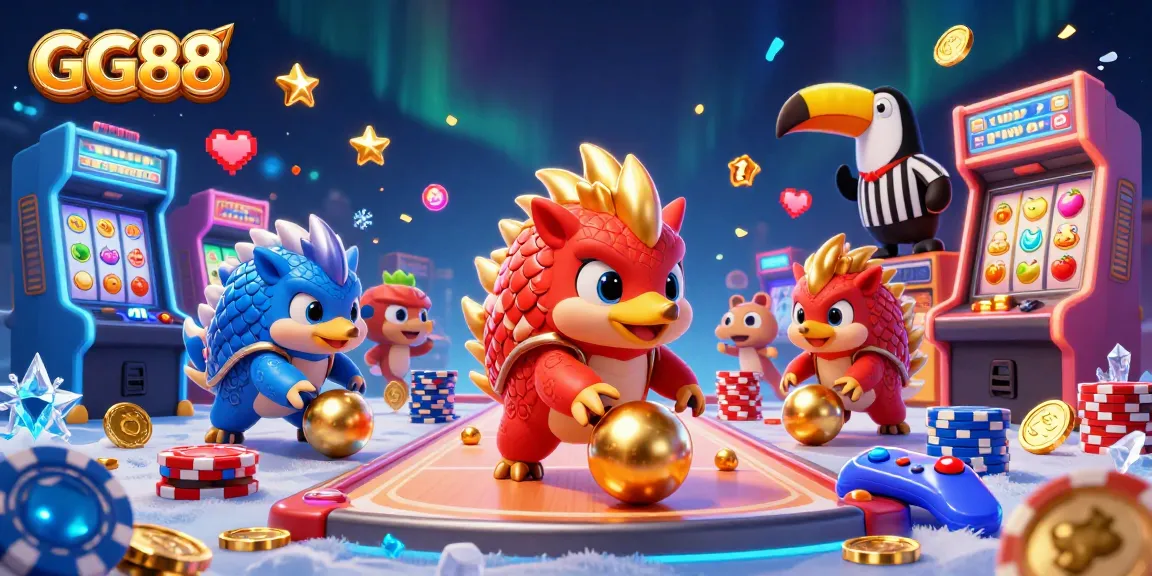 Experience GG88's exhilarating casino adventure with colorful pangolins amidst vibrant game elements.
