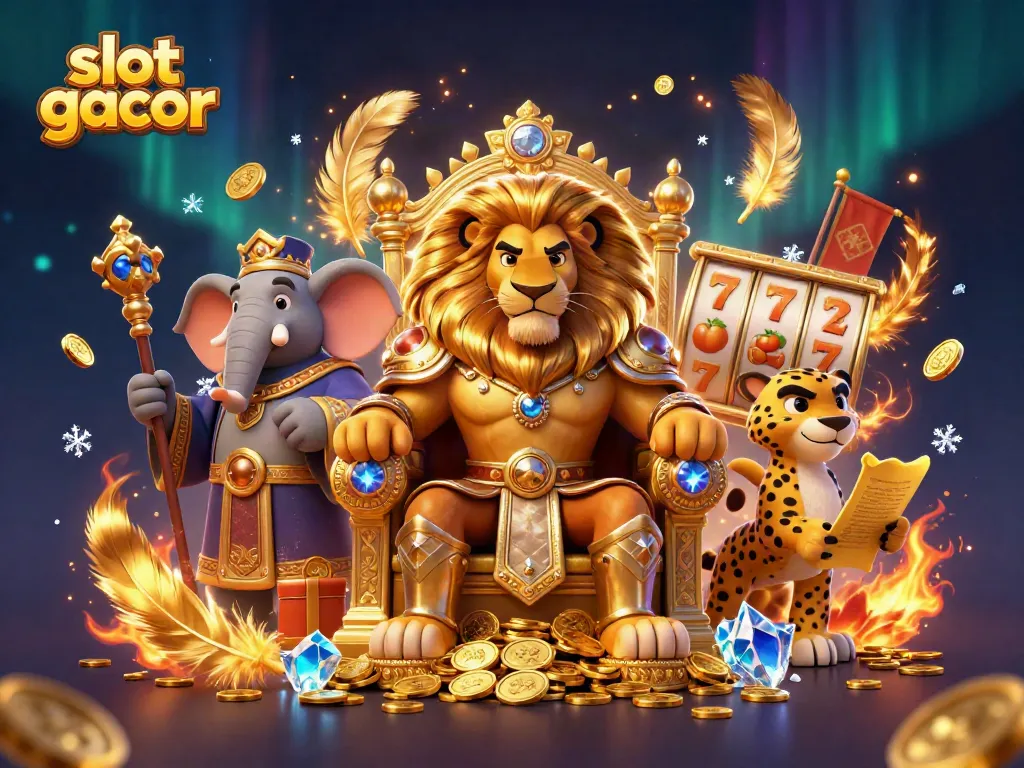 Menangkan slot gacor dengan permainan menarik dan karakter hewan dalam ilustrasi 3D yang dinamis.