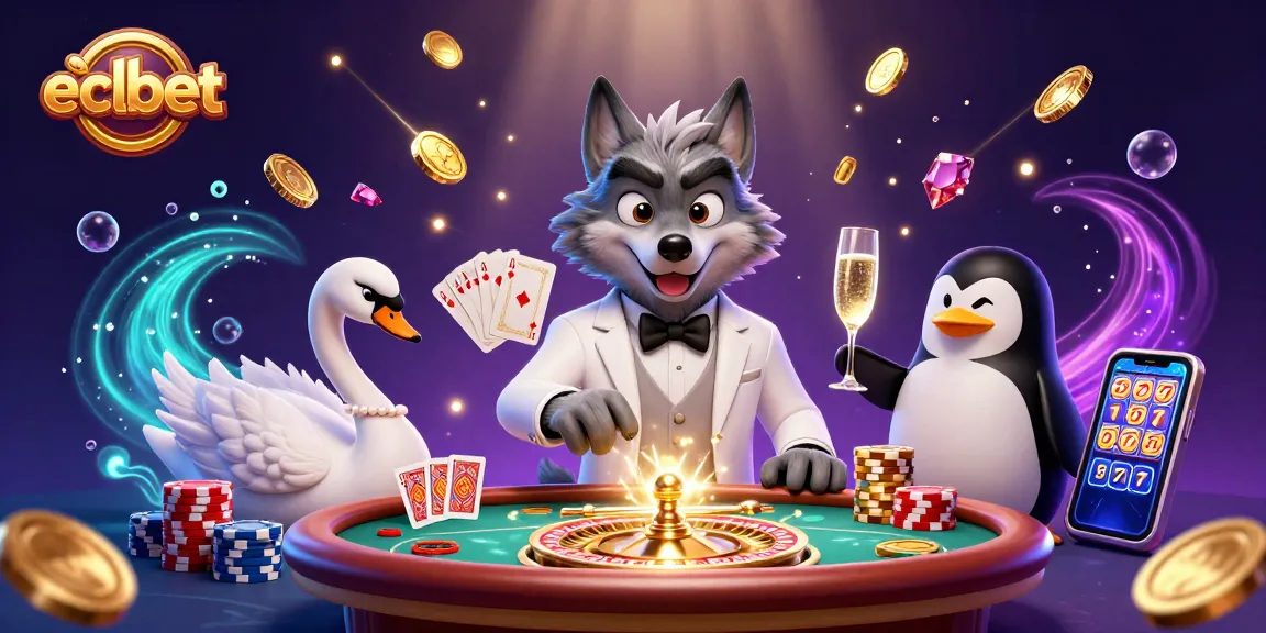 Experience thrilling gaming at eclbet with a lively casino scene featuring card games and excitement.