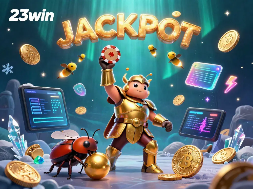 Experience thrilling gaming at 23win with vibrant characters celebrating a jackpot victory.