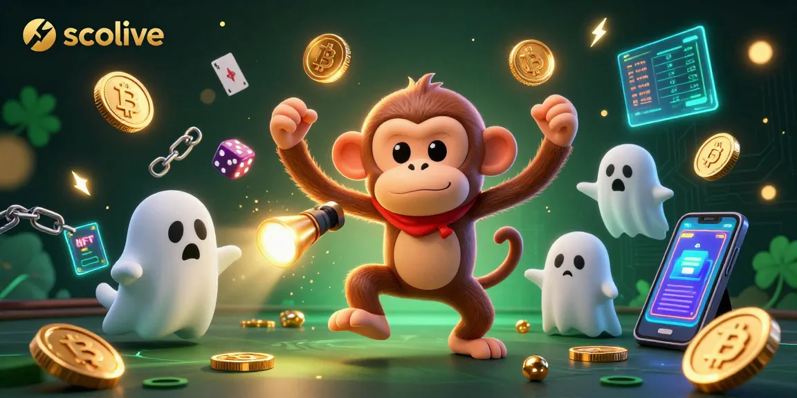 Socolive engages fans with a mischievous poltergeist monkey juggling in a vibrant casino scene.