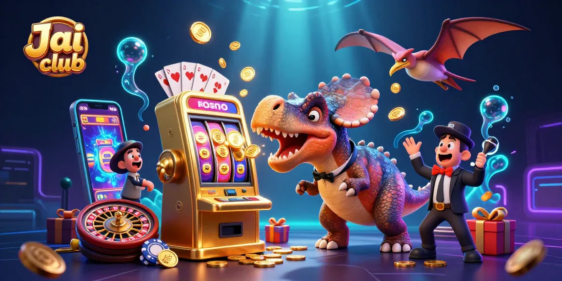 Experience the excitement of Jai club as characters interact, showcasing thrilling jackpot moments and captivating casino elements.