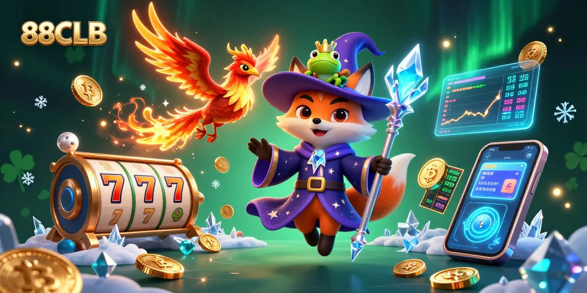 Engage with exciting slots at 88CLB, dominated by a mystical wizard fox and a vibrant phoenix.