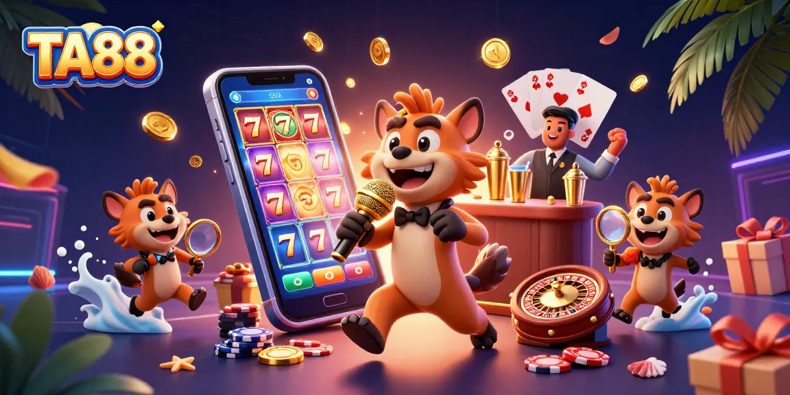 Experience fun and excitement at TA88 casino with hyenas running a comedy club and vibrant gaming elements.