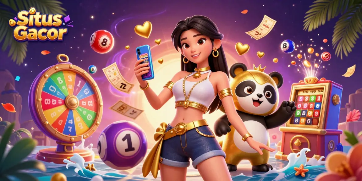 Situs Gacor elevates your game with vibrant lottery balls and a joyful atmosphere of winning potential.