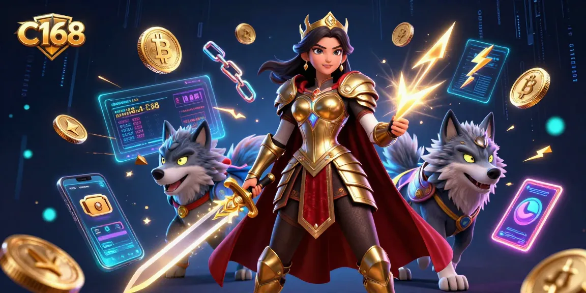 C168 offers thrilling gaming experiences with spectacular visuals, featuring a warrior queen and crypto elements.