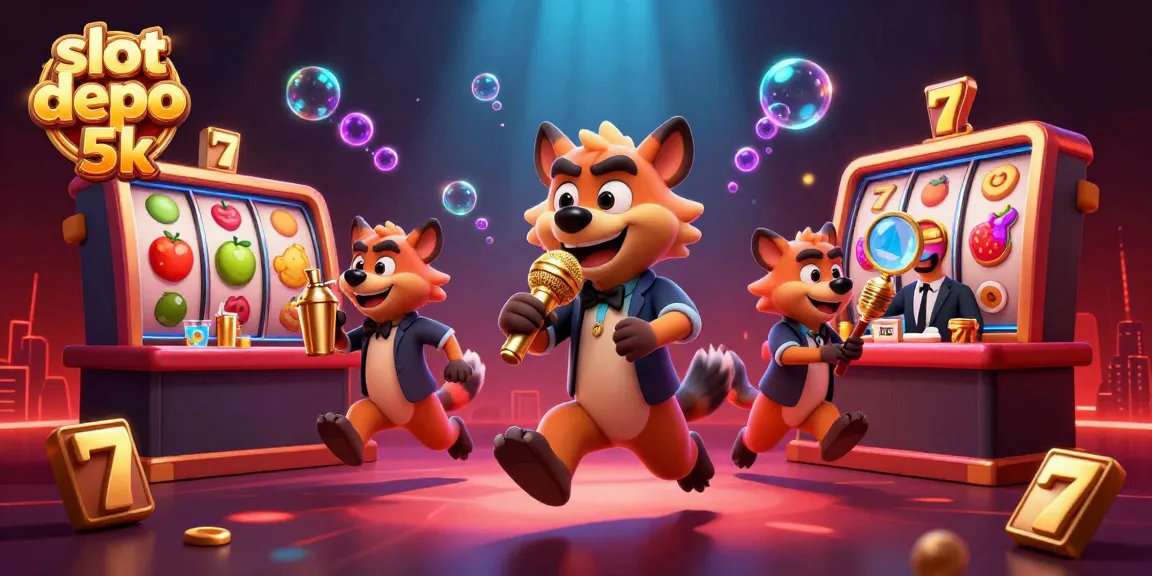 Engage in slot depo 5k gameplay with vibrant casino characters and dynamic slots.