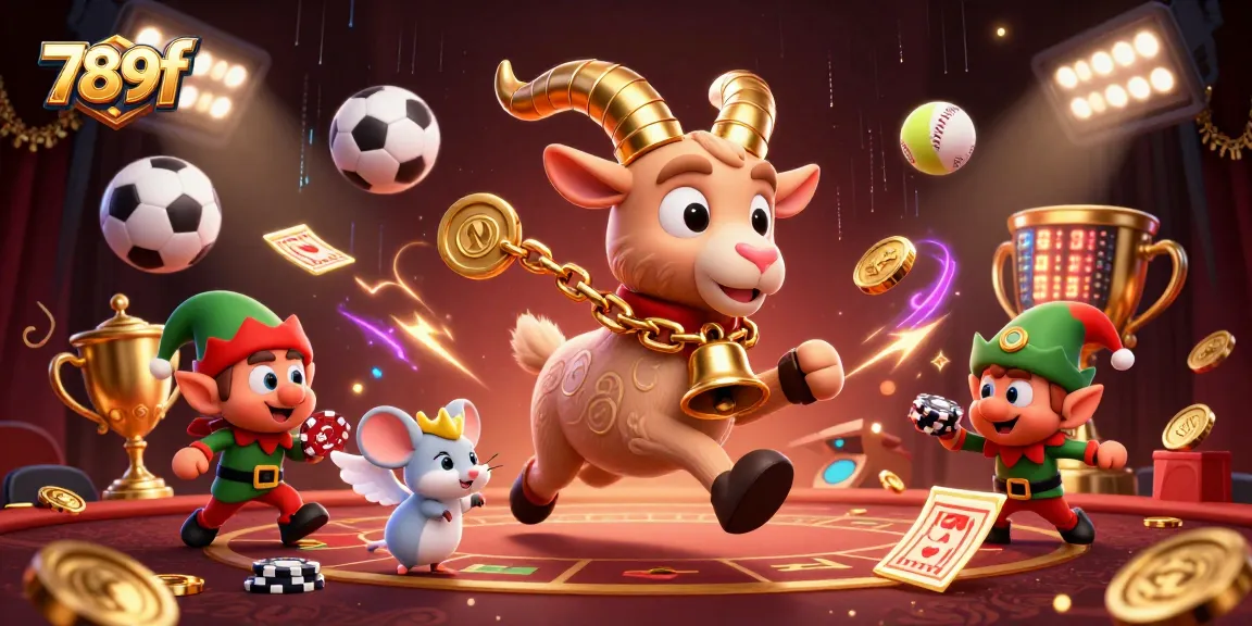 Experience the thrill of 789f with a festive casino scene featuring characters and dynamic game elements.