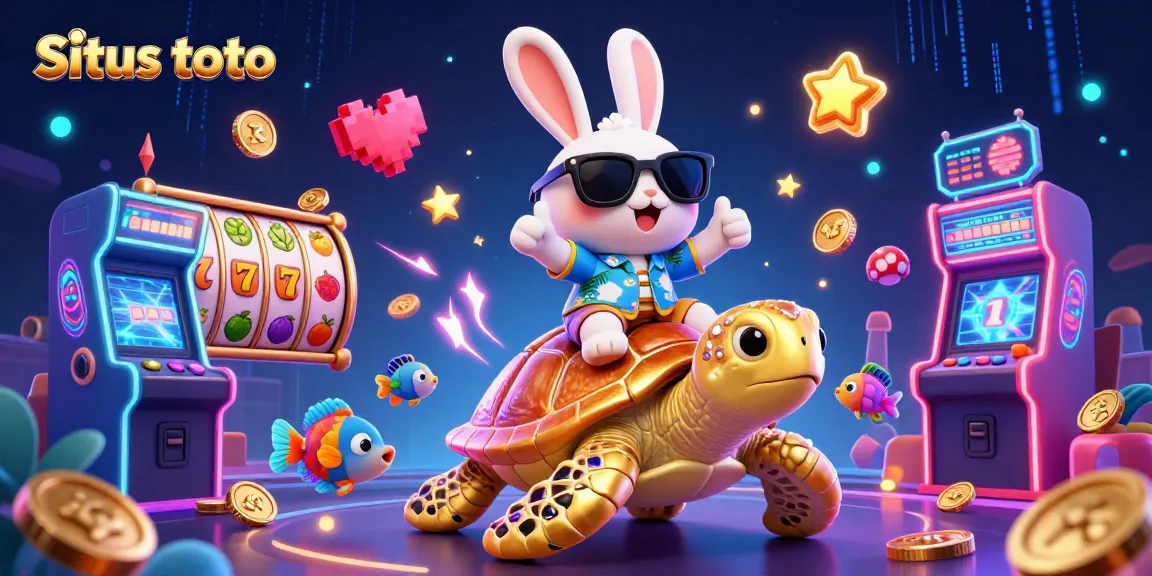 Situs toto promotes fun with vibrant cartoon characters and thrilling casino slot visuals.