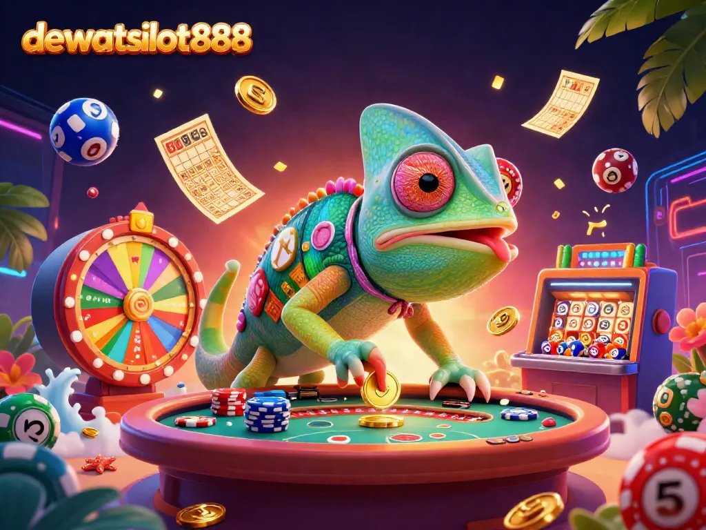 Menangkan permainan di dewataslot888 dengan chameleon kasino yang dinamis dan elemen lotre berwarna-warni.