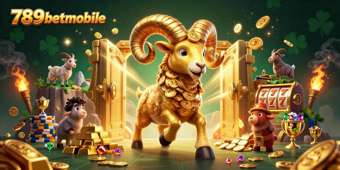 Experience thrilling gameplay with 789betmobile's energetic 3D casino scene bursting with gold and excitement.