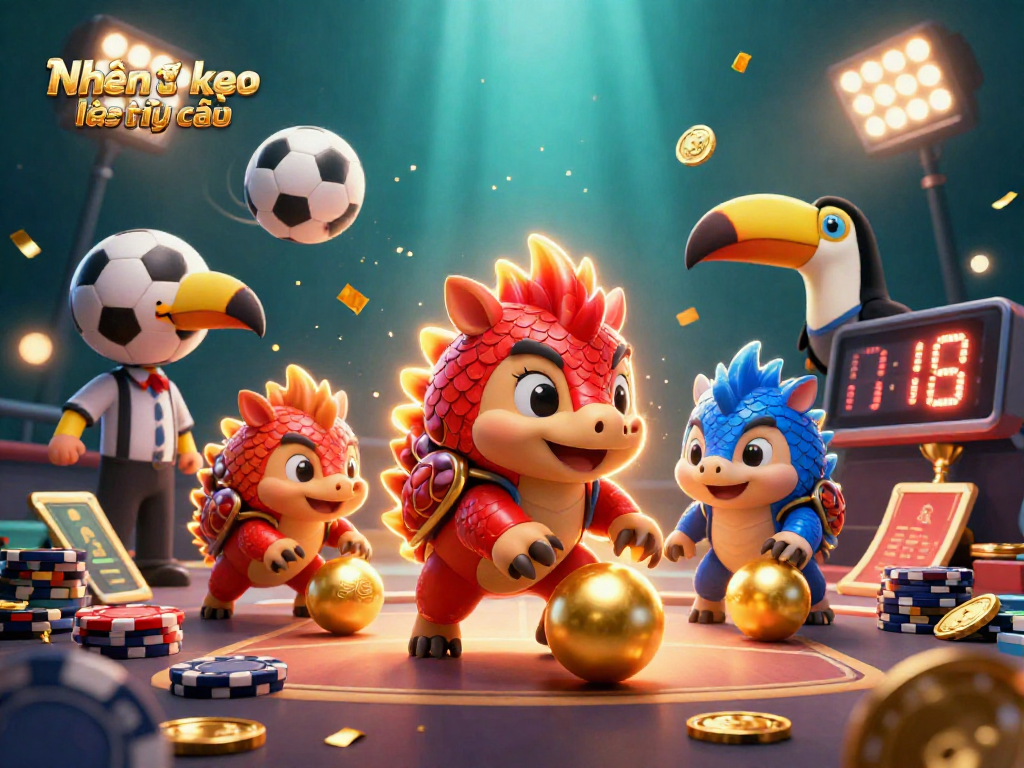 Engage with Nhận định kèo nhà cái through a lively scene of pangolins competing in a casino atmosphere.